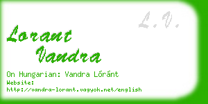 lorant vandra business card